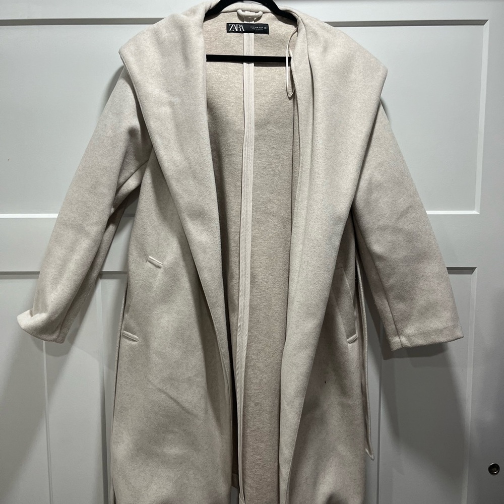 Zara Beige Hooded Jacket